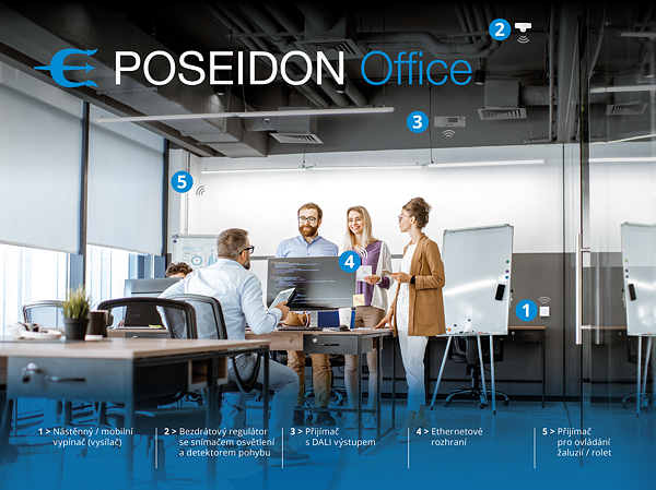 Vzdálená správa a konfigurace chytrého osvětlení v administrativní budově přes systém POSEIDON.