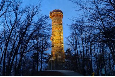 Observation tower and the church - Krnov