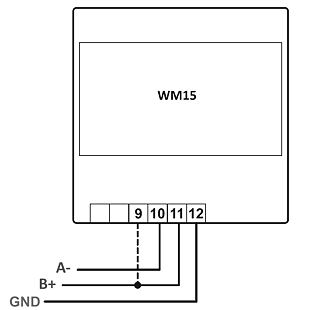 WM15 - zapojení RS485