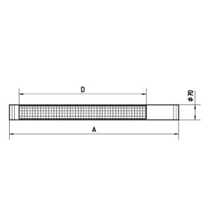 RL70E/CE parabolická mřížka rozměry